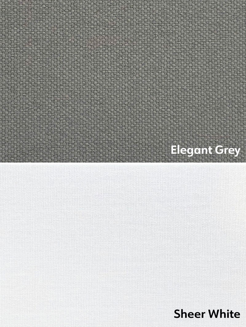 Blackout Elegant Grey and Sheer White Electric Double Roller Blind