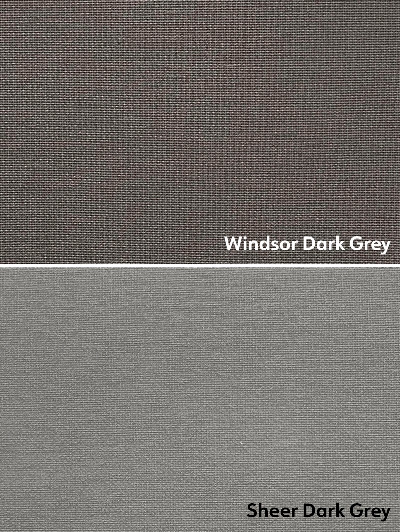 Blackout Windsor Dark Grey & Sheer Dark Grey Electric Double Roller Blind