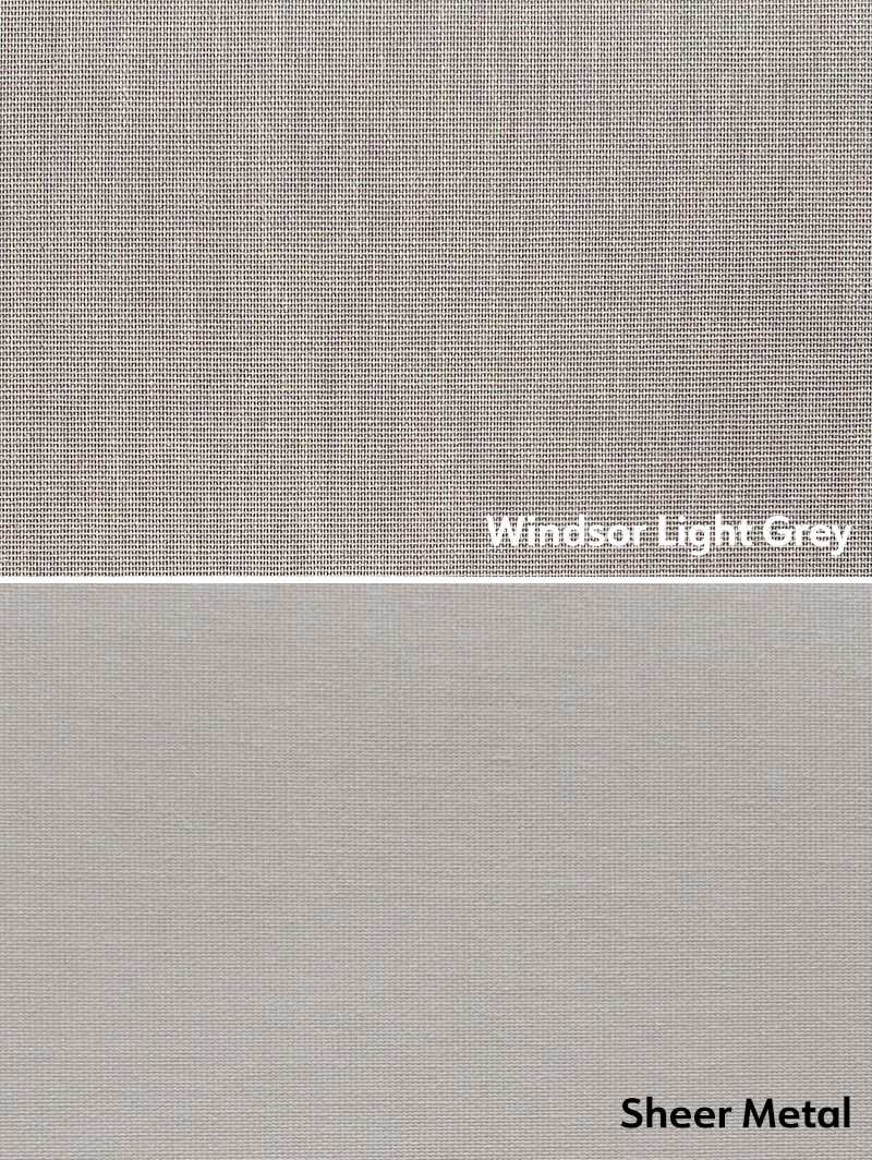 Blackout Windsor Light Grey and Sheer Metal Electric Double Roller Blind