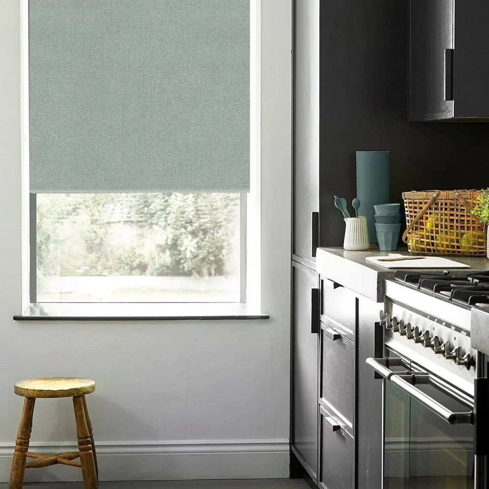 Melbourne Blue Green Electric Roller Blind