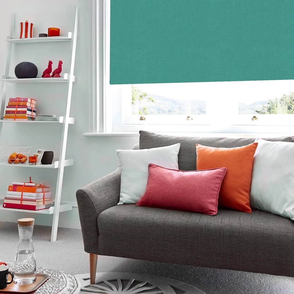 Melbourne Turquoise Electric Roller Blind