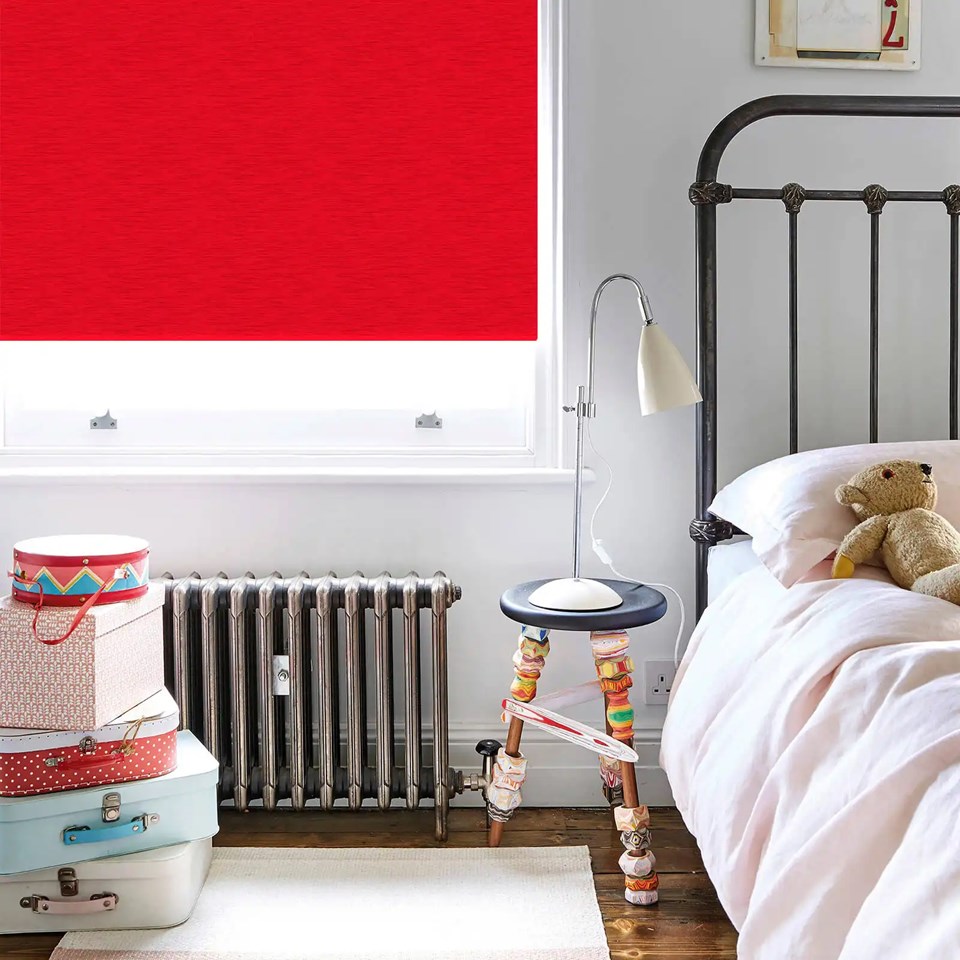 New York Bright Red Electric Roller Blind