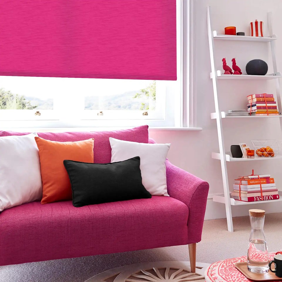 New York Fuchsia Pink Electric Roller Blind