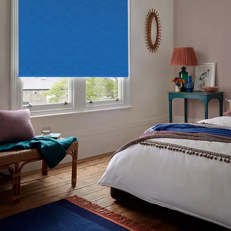 New York Marine Blue Electric Roller Blind