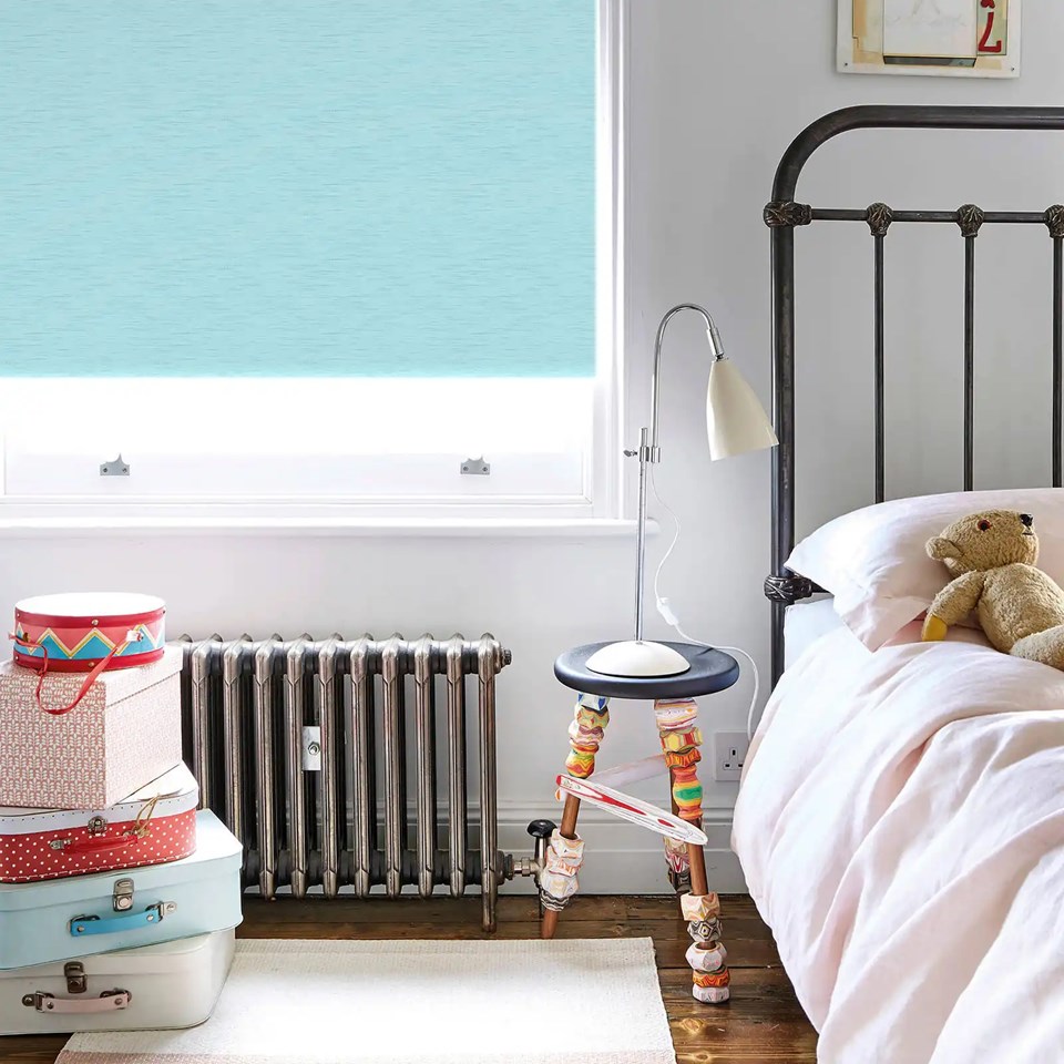 New York Sky Blue Electric Roller Blind