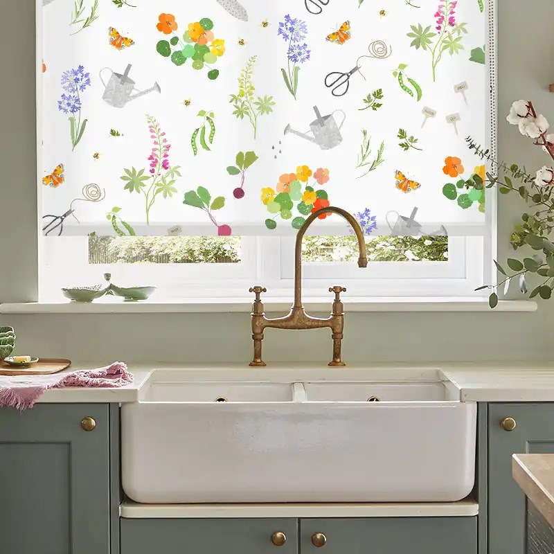 In the Garden Electric Roller Blind