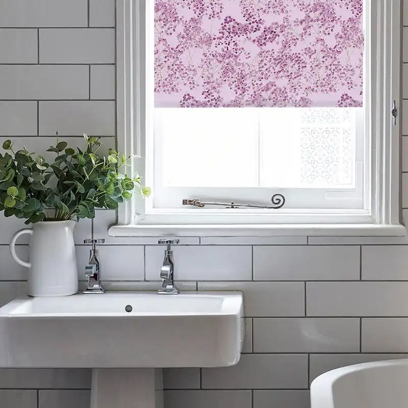 Arla Pink Electric Roller Blind by Lorna Syson