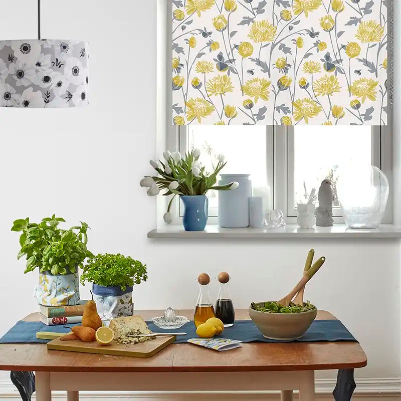 Chrysanthemum Electric Roller Blind by Lorna Syson