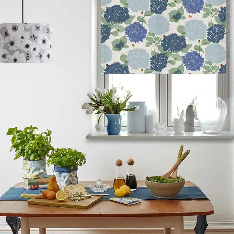 Hydrangea Electric Roller Blind by Lorna Syson