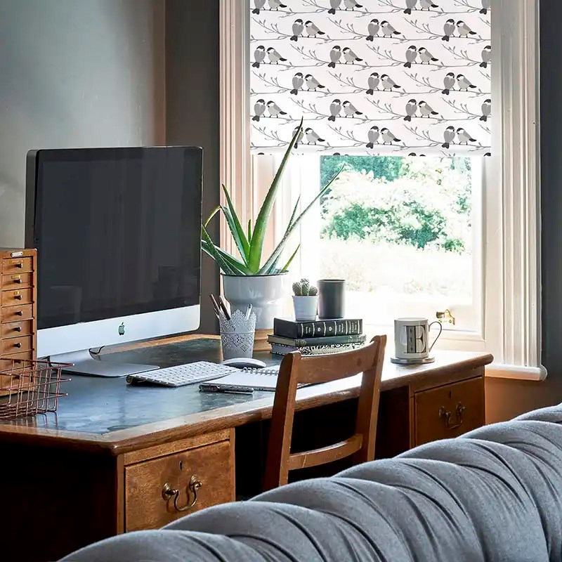 Willow Tit Electric Roller Blind by Lorna Syson