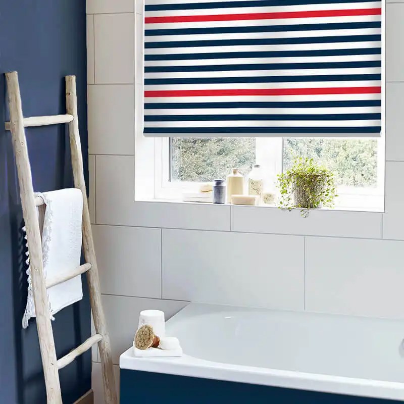 Nautical Stripe Electric Roller Blind