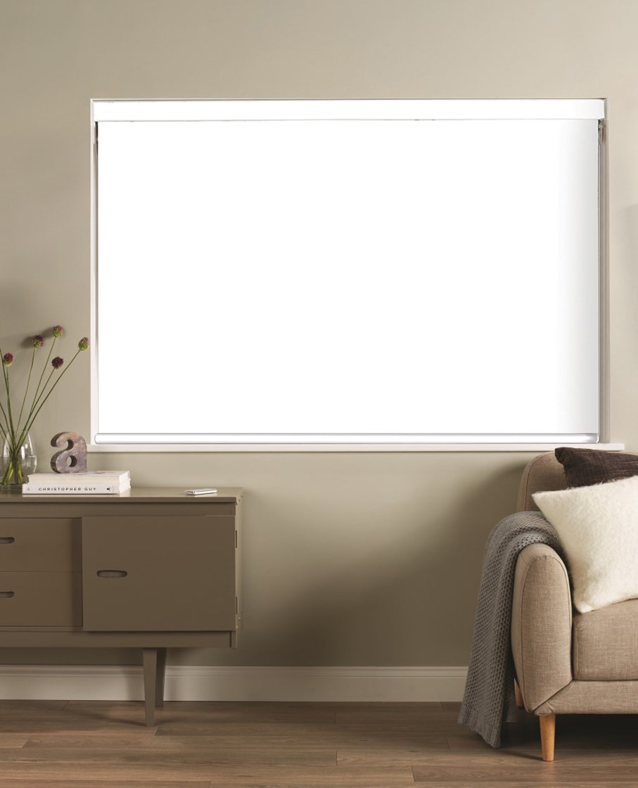 White and White 3% Sunscreen Electric Double Roller Blind