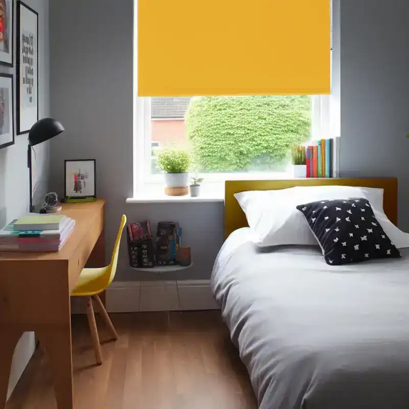 Buttercup Yellow Blackout Electric Roller Blind