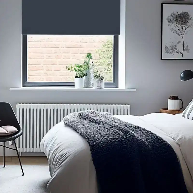 Indigo Blue Blackout Electric Roller Blind