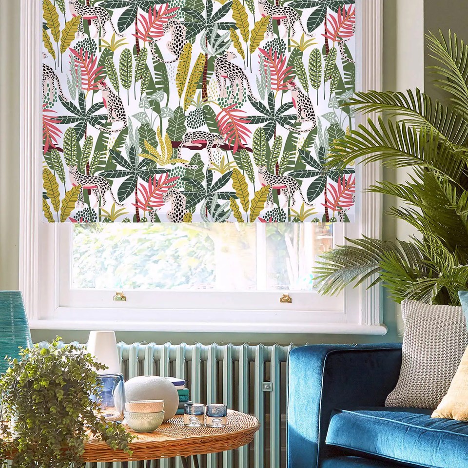 Junglist Lime Electric Roller Blind