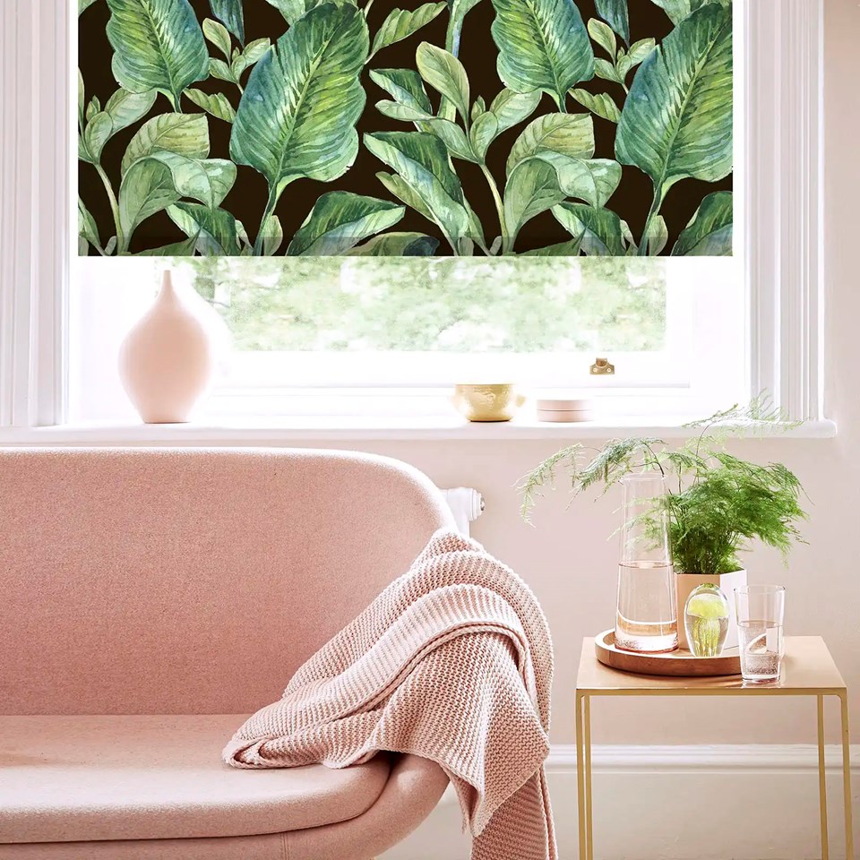 Jungle Leaves Night Electric Roller Blind