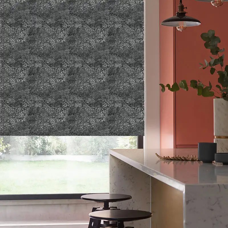 Cascade Black Electric Roller Blind