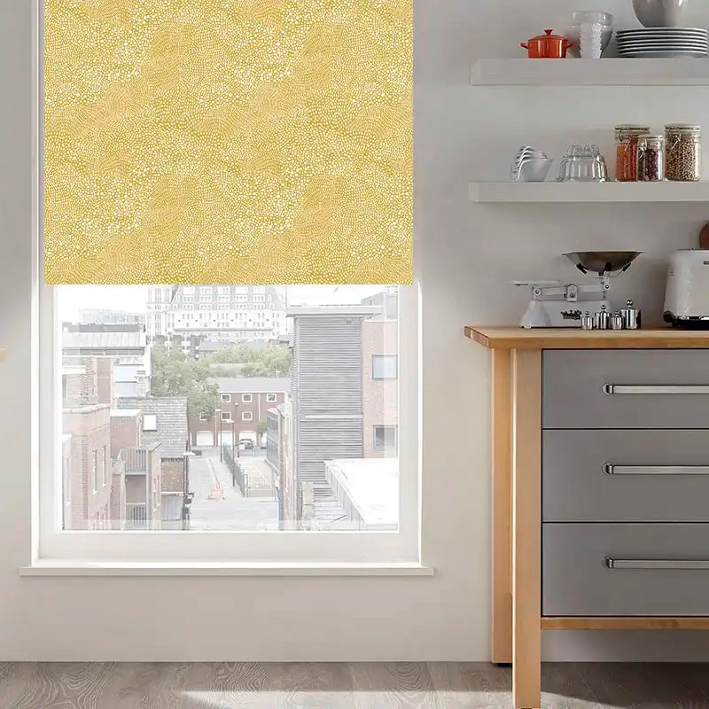 Cascade Mustard Yellow Electric Roller Blind