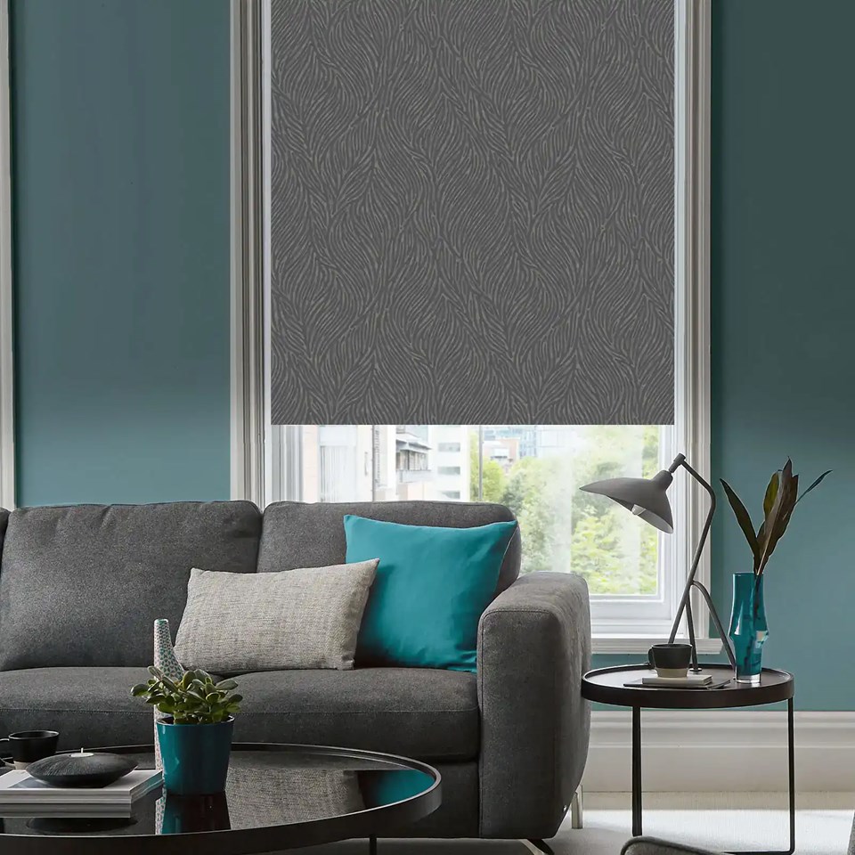 Ripple Dark Grey Electric Roller Blind