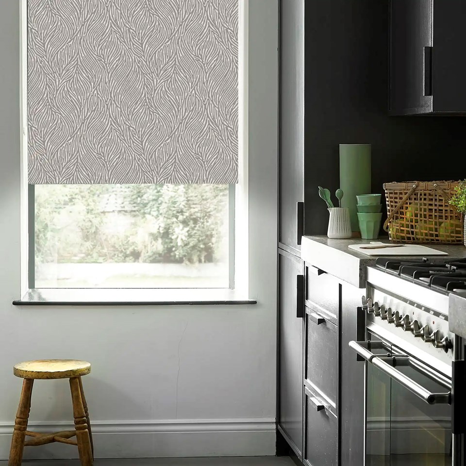 Ripple Pale Grey Electric Roller Blind