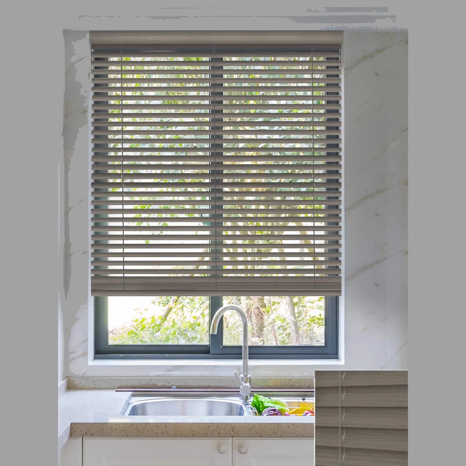 Embers 50mm Wooden Electric Venetian Blind