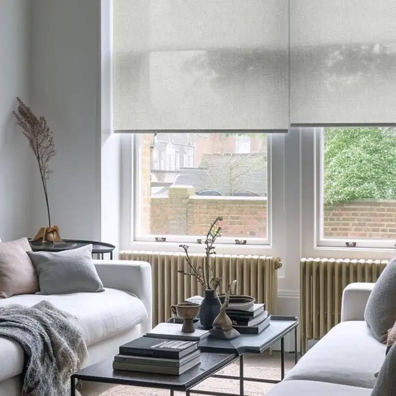 Sheer Melbourne Light Grey Electric Roller Blind