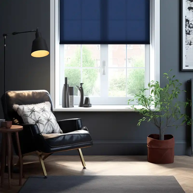 Armada Blue 3% Sunscreen Electric Roller Blind