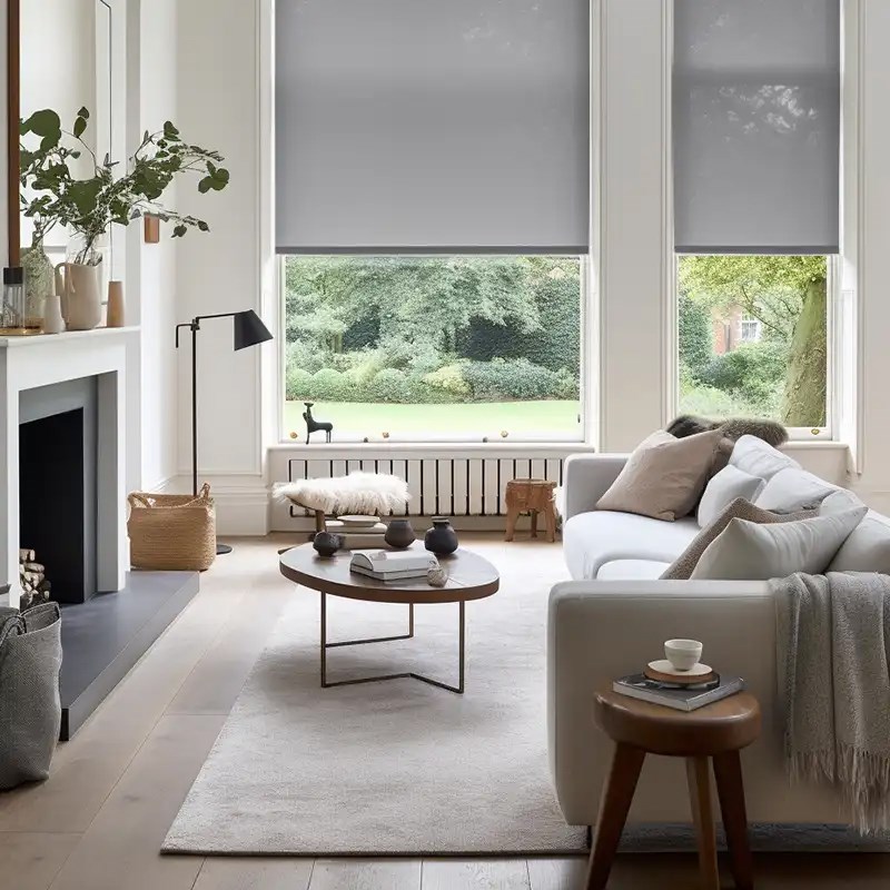 Manor House Grey 3% Sunscreen Electric Roller Blind