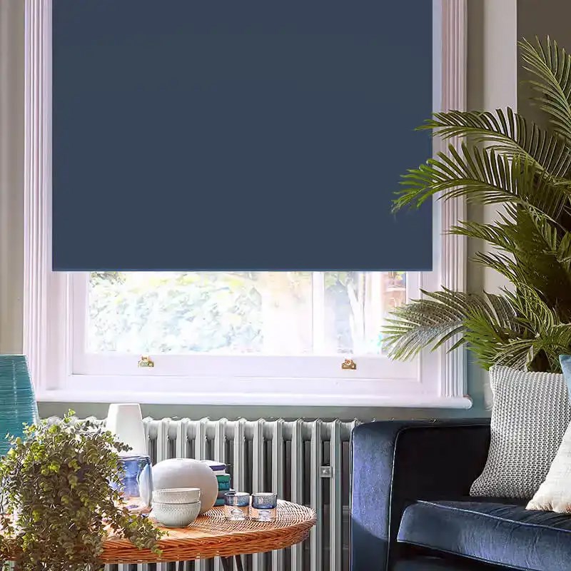 Midnight Navy Premium Blackout Electric Roller Blind