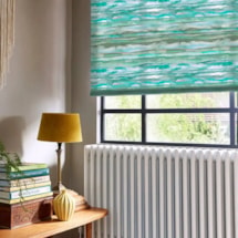 Aquarelle Stripe Aqua Electric Roller Blind