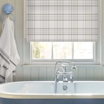 Devon Check Chalky Blue Electric Roller Blind