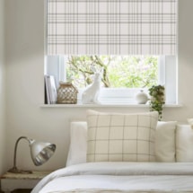 Devon Check Natural Electric Roller Blind