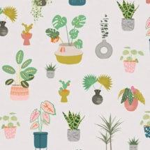 Houseplants Natural Electric Roller Blind