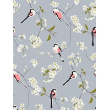 Blossom & Bird Grey Electric Roller Blind by Lorna Syson