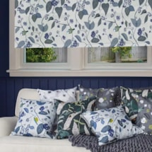 Spring Ivy Blue Electric Roller Blind by Lorna Syson