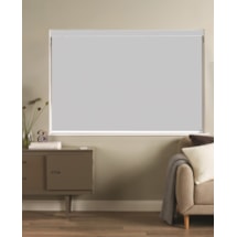 Grey and White Electric Double Roller Blind