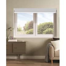 Grey and White Electric Double Roller Blind