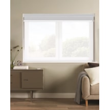 Grey and White Electric Double Roller Blind