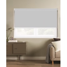 Grey and White Electric Double Roller Blind