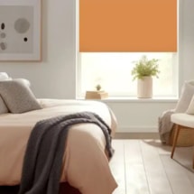 Soft Orange Blackout Electric Roller Blind