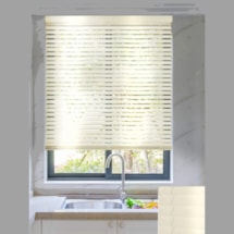 Gloss Cream 50mm Wooden Electric Venetian Blind