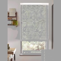 Gloss White 50mm Wooden Electric Venetian Blind