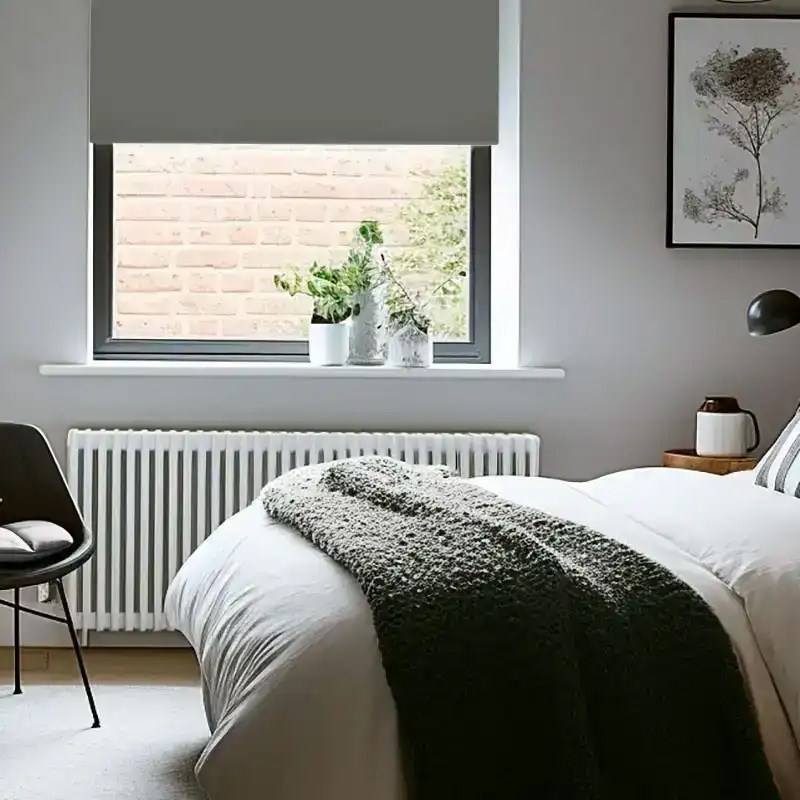 Elephant Grey Blackout No Drill Electric Roller Blind