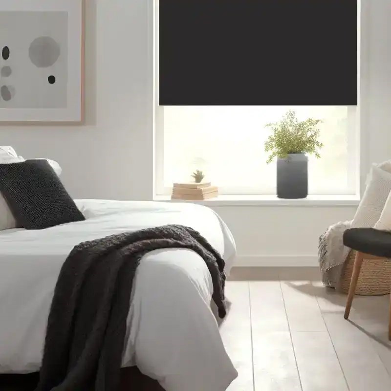 Thunder Black Blackout No Drill Electric Roller Blind