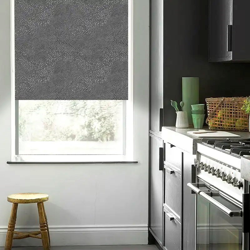 Cascade Metal Grey No Drill Electric Roller Blind