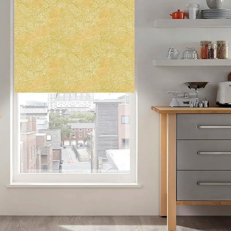 Cascade Mustard Yellow No Drill Electric Roller Blind