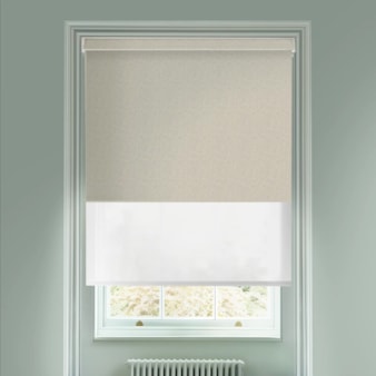 Amsterdam Calico  Blackout And Sheer White Electric Double Blind