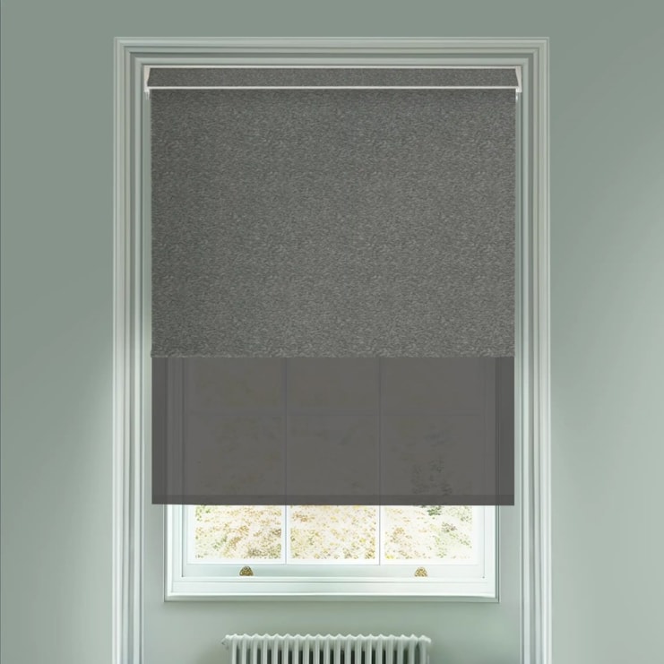 Amsterdam Graphite  Blackout And Sheer Dark Grey Electric Double Blind