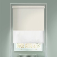 Amsterdam Light Taupe  Blackout And Sheer White Electric Double Blind