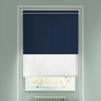 Amsterdam Navy  Blackout And Sheer White Electric Double Blind